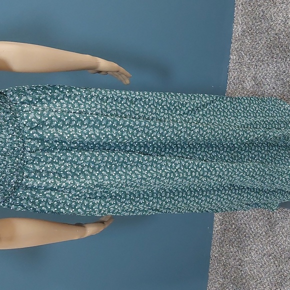 NWT Amazon Women's Long Maxi Maternity Dress Green Floral Baby Shower Size Small - Picture 6 of 12